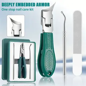 3-Piece Precision Ingrown Nail Clippers Set, Professional Nail Care Kit for Thick & Embedded Nails, Solve Ingrown Toe Issues