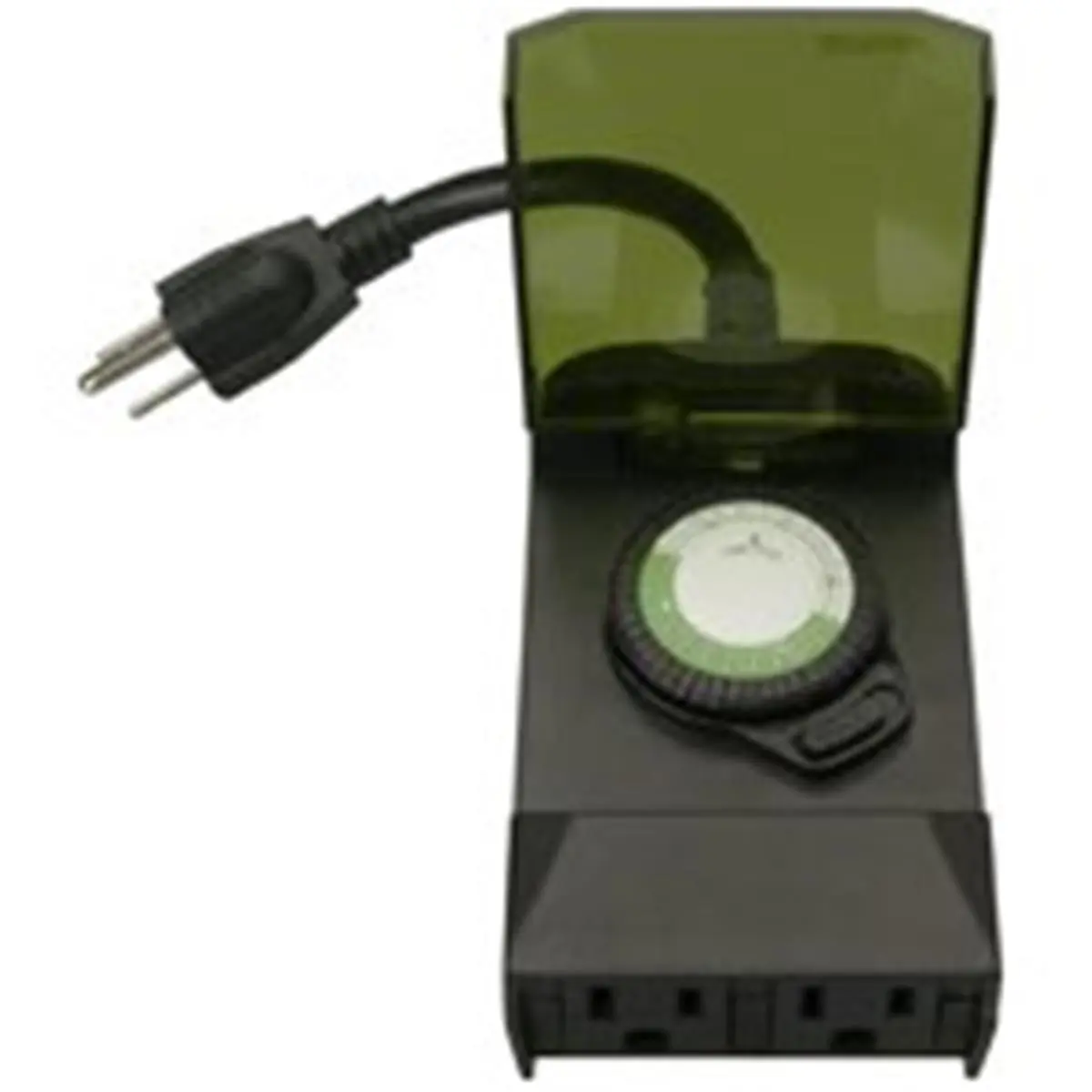 212 MAIN 24-Hour Mechanical Programmable Timer - Grounded Weatherproof Sports & Outdoor Accessory, 125V AC, 60Hz, 15A, 8A, 1000W Tungsten, 1875W Resistive, 2 Grounded Outlets, 6in Power Cord, CFL Compatible for Outdoor Lighting, Holiday Decorations, 6 In.