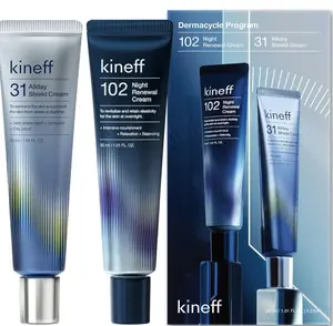 Kineff Dermacycle Program Day & Night 2-Pack Face Cream - 31 All-Day Shield Cream & 102 Night Renewal Cream with Centella Asiatica & Niacinamide - Korean Skin Care for All Skin Types (1.01 fl oz EA)