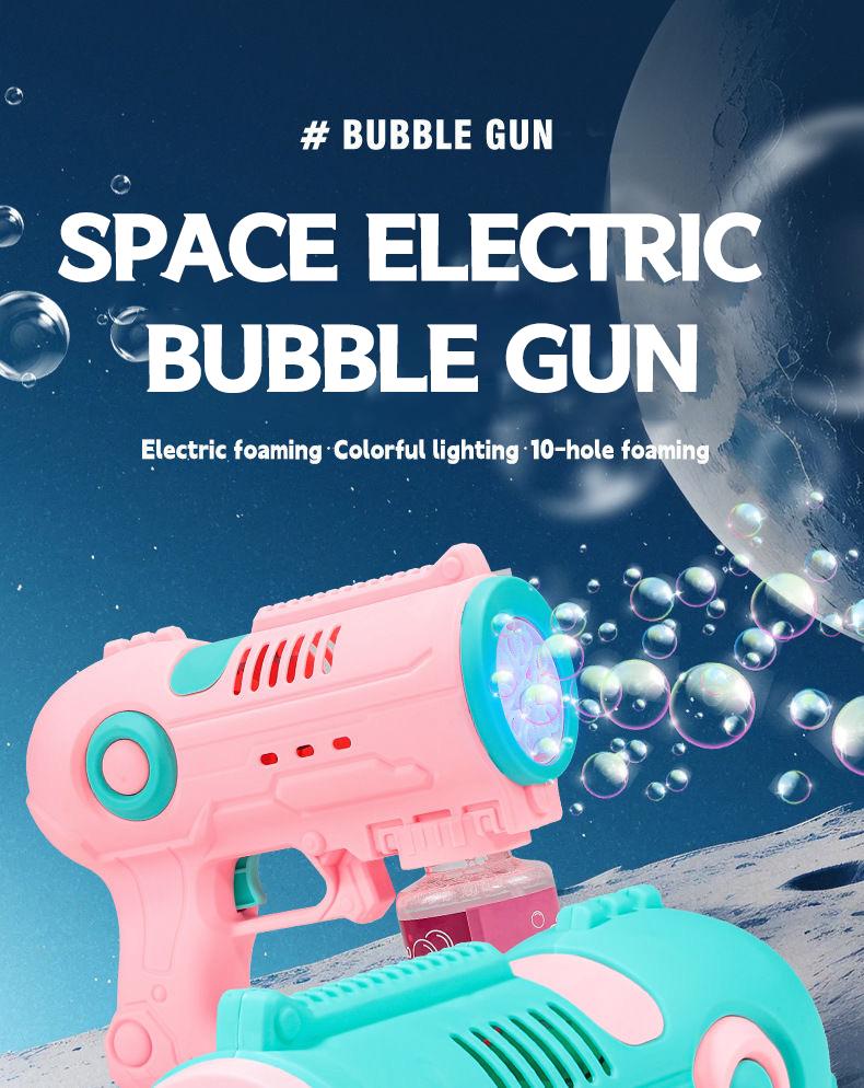 Space Bubble Gun Toy, Handheld Bubble Maker, Fun Outdoor Play Equipment for Kids, Durable Design for，Gift for boys and girls