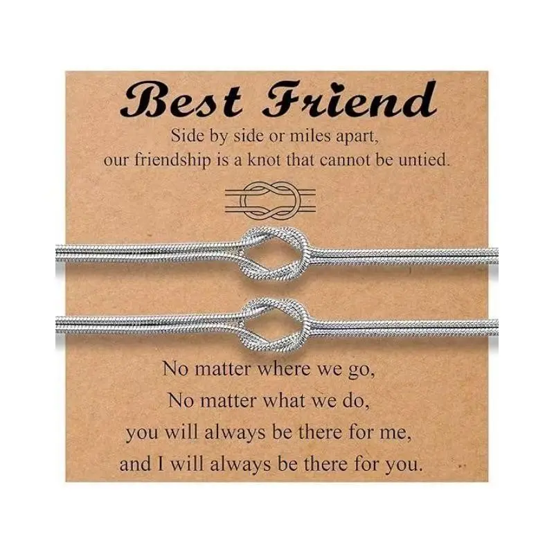 2pcs/Set Love Knot Infinity Bracelets - Unisex Wear Jewelry, Bracelet for Couples, Matching BF and GF Gifts for Boyfriend, Couple Gifts for Adults (Birthday Anniversary Valentine's Day Festive Supplies)