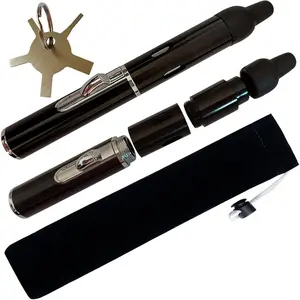 Butane Lighter,Refillable Lighters Jet Butane Fuel Pen Long Lighter for Grill Camping,2 Pack Black(Gas Not Included)