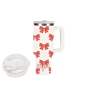 OUMAE Vivid Red Butterfly 40oz Stainless Steel Vacuum Insulated Leak-Free Tumbler - Portable Kitchenware Drinkware Flask for Car, Park Use, with Insulation and Flasks Functionality