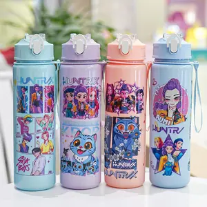 K-Pop Ghost Hunter Themed Drinking Tumbler, Reusable Hard Plastic Water Bottle With Lid & Straw, Eco-Friendly Alternative To 300 Disposable Bottles, Perfect For School, Travel, Coffee, Halloween Party Props & Pop Culture Gifts For Teens