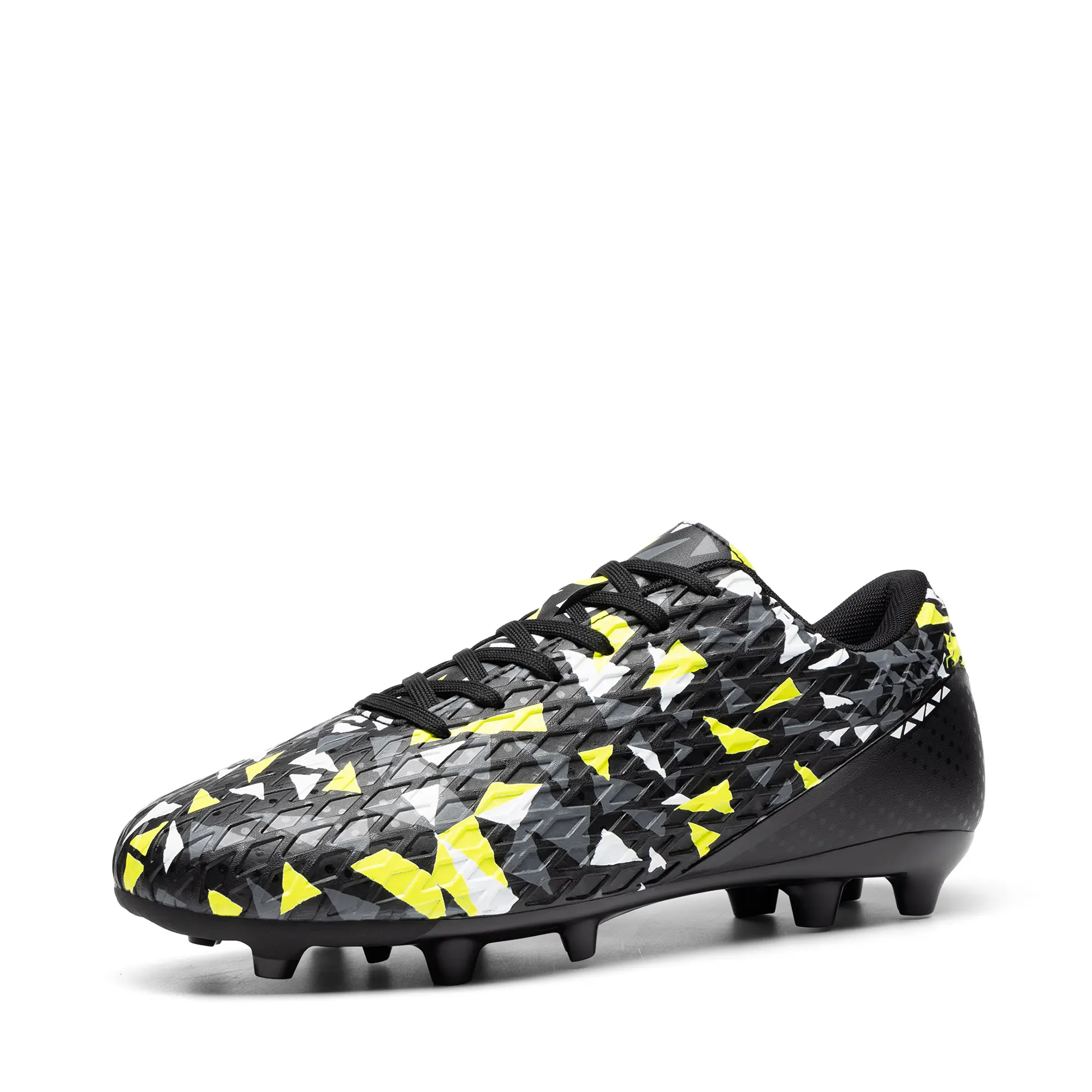 Dream Pairs Men's Lace-Up Soccer Cleats, Athletic Firm Ground Sports Shoe for Outdoor Football and Training, Casual, Male tiktokshopbacktoschool, Black/Dark Grey