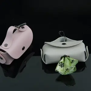 Pet Waste Bag Dispenser Storage Bag with Leash Attachment, Portable Waste Bag Holder