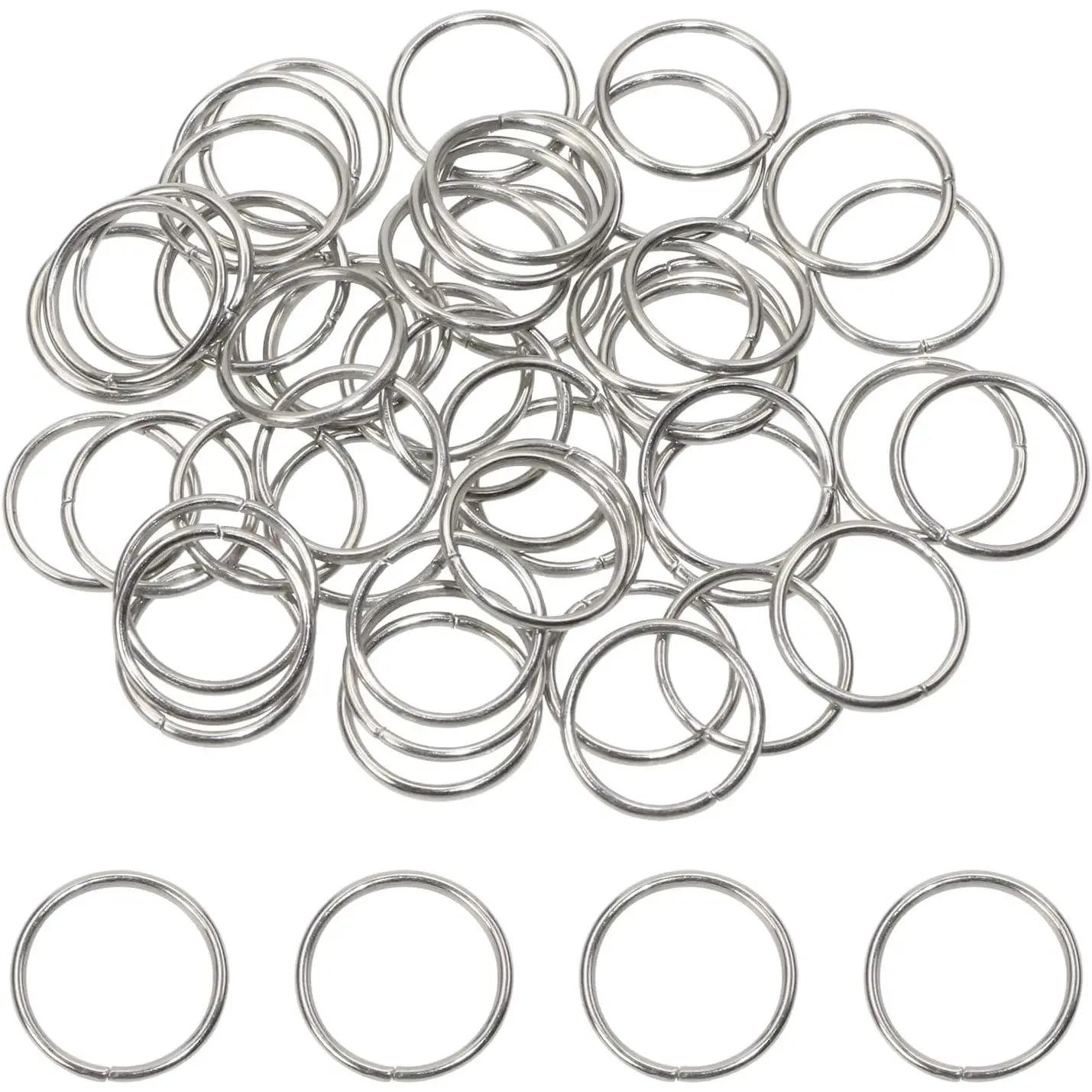 Stainless Steel Open Jump Rings, 100-Count 12mm x 1mm Connectors for DIY Jewelry Making, Necklaces, Bracelets & Earrings, Jewelry Crafting