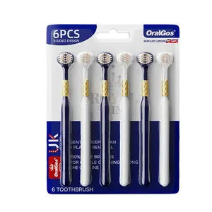 3 Sided Toothbrush for Adults with Soft Hair, high-end Combination Brush Head, Teeth Protection, Tongue Cleaning, Couple Style