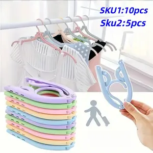 Portable Foldable Travel Clothes Hanger, Folding Hangers, Space-Saving Design, Ideal for Home Closet Organization, Travel Luggage Carry, Folding Clothing Rack, Hanger Pack