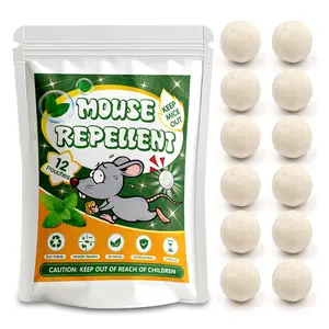Pet Mouse Repellent Pouches - Rodent Repellent Made in USA (12 Pouches) - Keep Rodents Out of Cars - Mouse Deterrents with Peppermint Oil