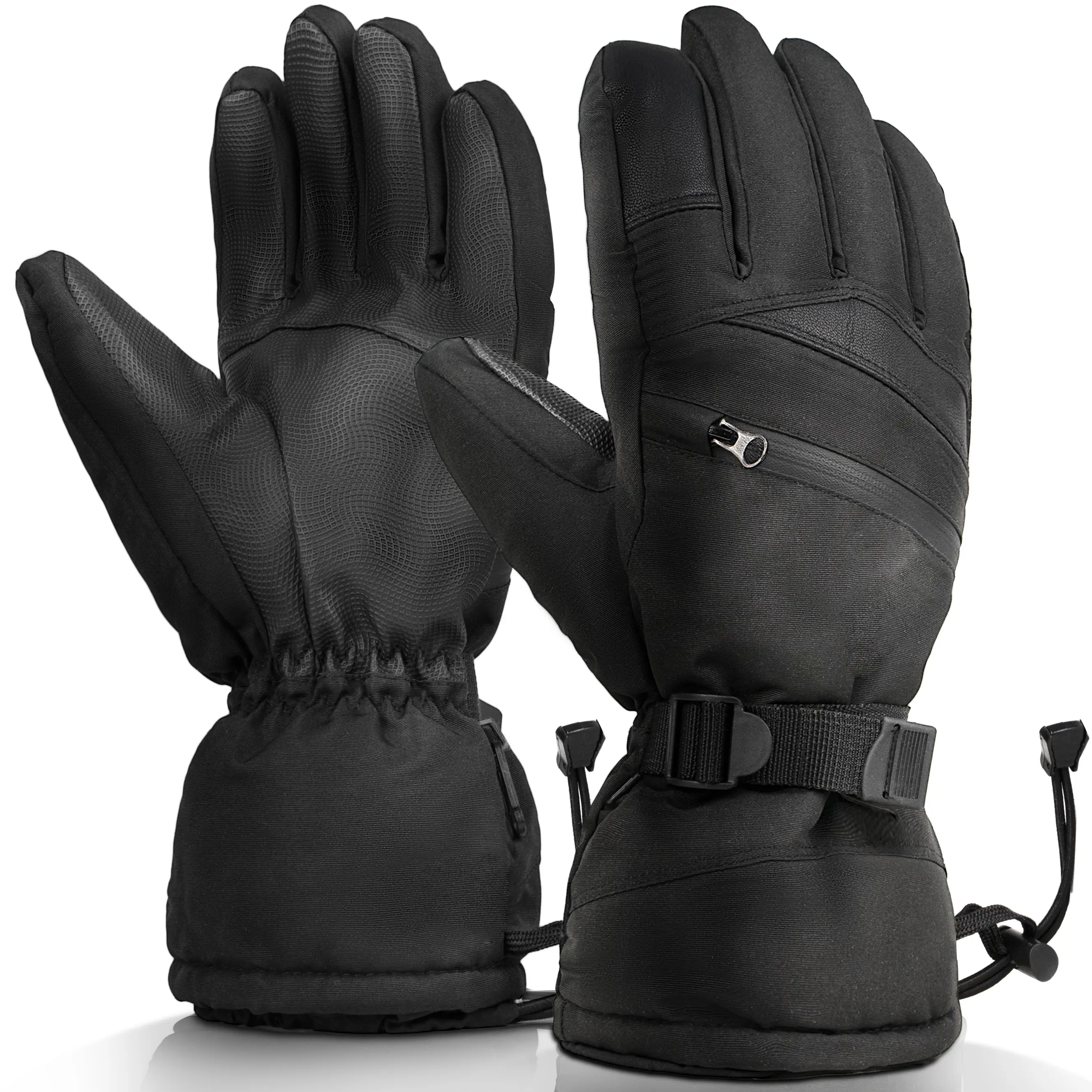 Unisex Waterproof Insulated Winter Sport Gloves with Adjustable Cuffs, for Ski, Snowboard, Cold Weather Fashion Accessories (L-XL)