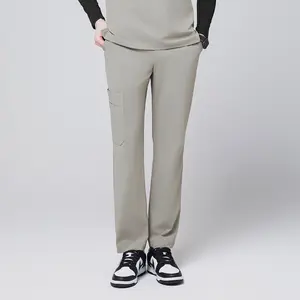 Zenir | Men's Pocket Straight Scrub Pants - Sand Khaki