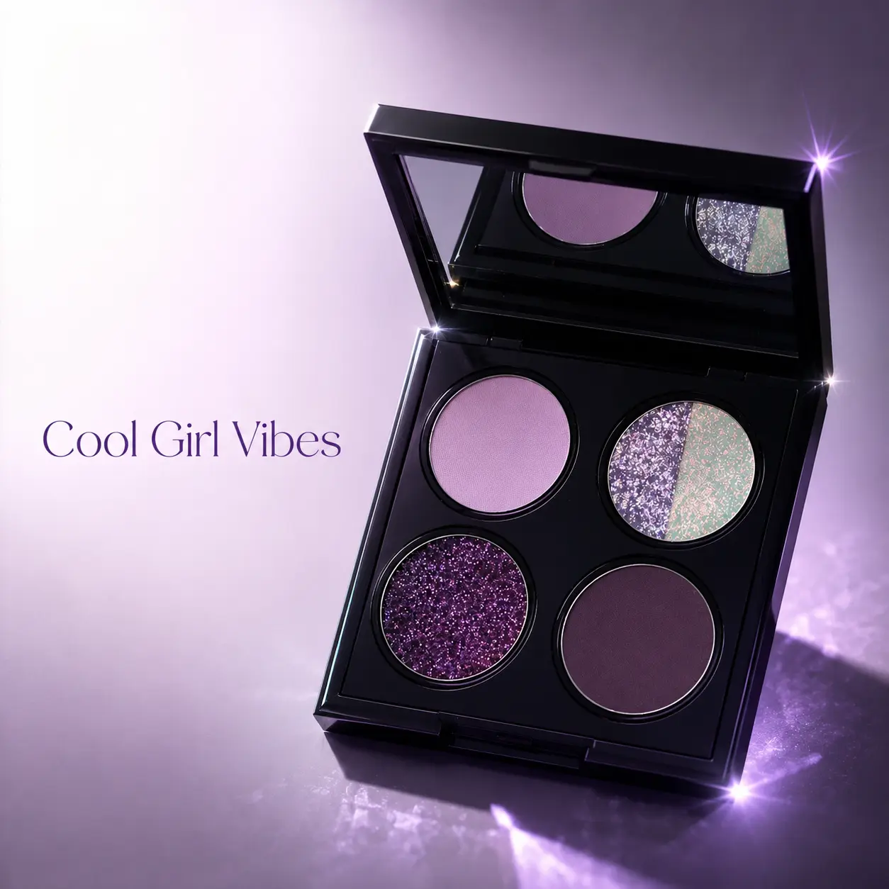 9-Color Purple Eyeshadow Palette with Matte, Shimmer & Glitter Finishes - Long-Lasting, Brightening & Alcohol-Free Hypoallergenic Makeup for Adults, Solid, Multi-Pack, Contains Neither, Formaldehyde Free, Glossy, 5.2G, Natural, Cosmetic