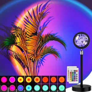 ISUNMEA Sunset Lamp Projection Led Lights with Remote, Multicolor Night Light 360° Rotation Rainbow Lights 4 Modes Setting for Photography/Selfie/Party/Home/Living Room/Bedroom Decor, Create a cosy atmosphere, Gifts for Women sunsetlamps