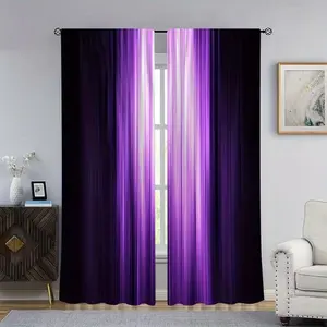Gradient Print Curtains Set, Home Decoration Curtain, Fashionable Rod Pocket Window Drapes for Bedroom & Living Room, Comfortable Atmosphere, Easy Installation, Interior Decoration Accessories
