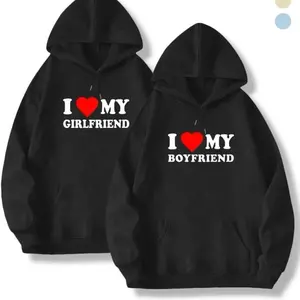 Matching Couple Hoodies| 'I Love My Boyfriend/Girlfriend' Sweatshirts| Unisex Fall Streetwear| Cute Gift for Birthdays & Special Occasions