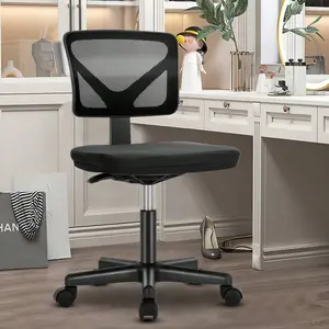 Home Office Desk Chair Ergonomic Armless Adjustable Height Low-Back Mesh Standing Electric L-Shaped