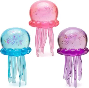 KIDGENIUS 3-Pack Sensory Fidget Squishies - Viral Jellyfish Soft Gel Squeeze Balls, Stretchy Jelly Texture, Stress Relief Gadgets, Anxiety Fidgets, Portable Calming Toy, Perfect Gift for Kids (Ages 3+)