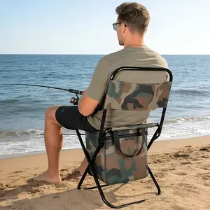 Portable Folding Camping Chair, Lightweight Backrest Bench, Outdoor Foldable Seat with Backpack, Ideal for Camping, Hunting, Fishing