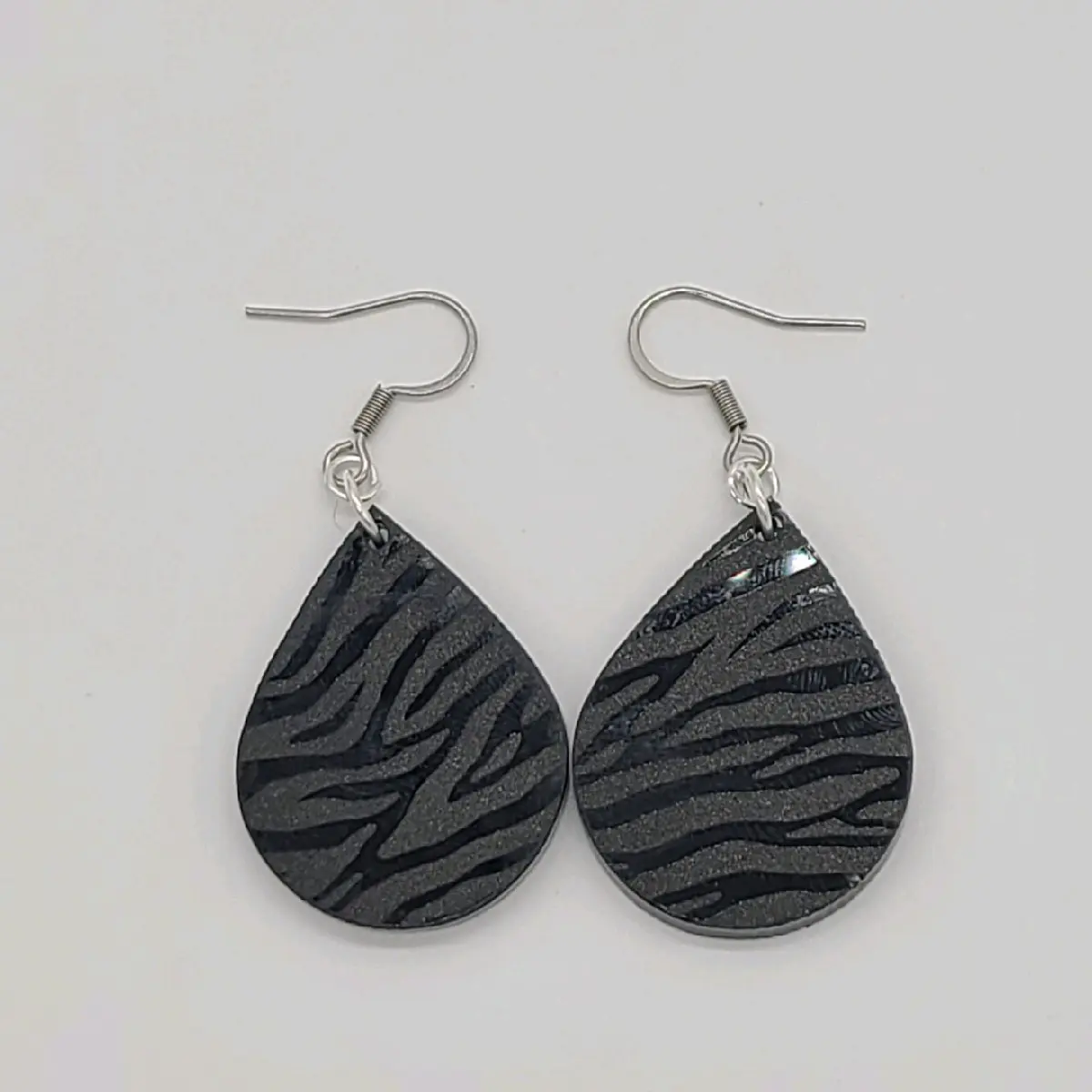 Black smoked mirror earrings