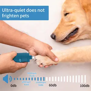 Dog Nail Grinder With 2 LED Light,3 Speed Rechargeable Dog Nail   clipper  ,Upgraded Powerful Electric Dog Nail FileQuiet And Painless, Pet Nail Trimmer Paw Polisher Automatic Electric Trimmer electric  nail  grinder Quiet Rechargeable Pet Nail Grinder