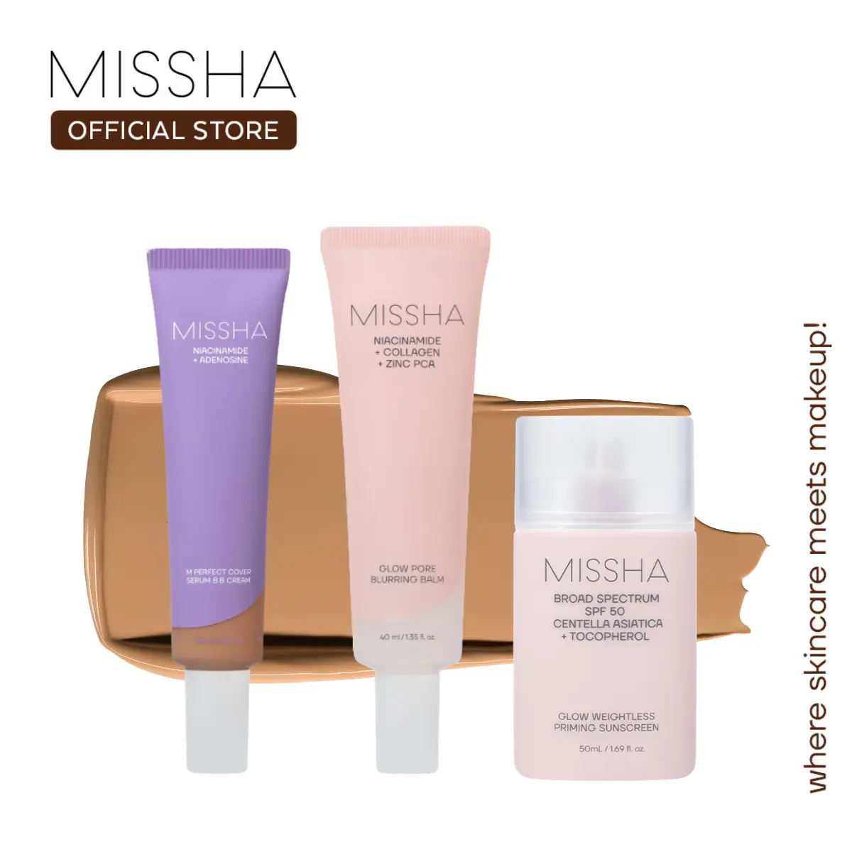 [MISSHA Official] Serum BB + Pore Blurring Balm + Priming Sunscreen Trio