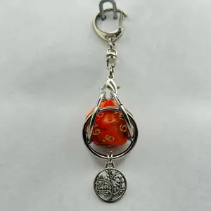 D&D D20 Keychain or Necklace with Charm - Usable D20 for Convenient Access