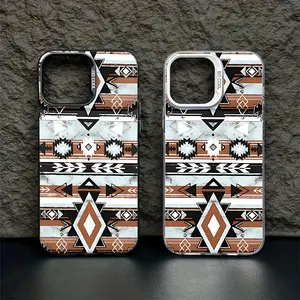 Retro Western Cowboy Style Pattern Phone Case for IPhone 16 15 14 13 12 11 Pro Max Plus Luxury Shockproof Protection Cellphone Cover