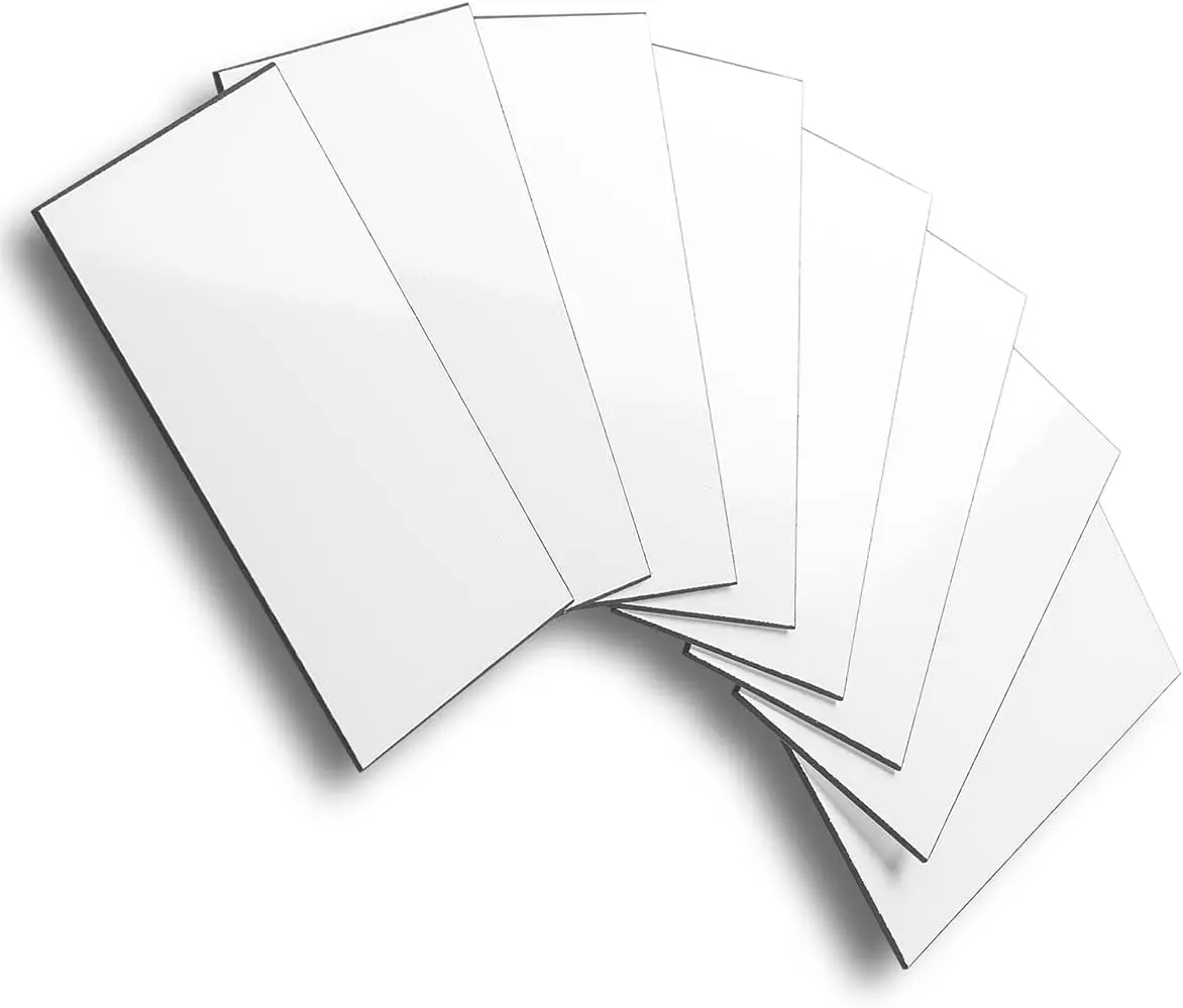 100- Polished White Thick PVC Peel and Stick Backsplash, 3" x 6"  Subway Tile Peel and Stick Wall Tiles for Kitchen & Bathroom
