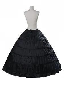 1 Pc Adjustable Waist Party Skirt Petticoat , 6-Hoops Floor-Length Crinoline Slip Ball Gown Supporter, Underskirt for Dresses, Weddings, Role Play