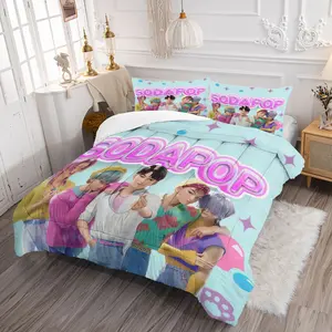 2pcs/3pcs K-POP Demon Hunters Cartoon Anime Comforter Set,Jinu、Abby Saja、Mystery Saja、Baby Saja、Romance Saja Demon boy group, Perfect for Decorating The Bedroom of Teenagers or Children. Soft and Comfortable Bedding Set Includes 1 Quilt and 1/2 Pillowcase