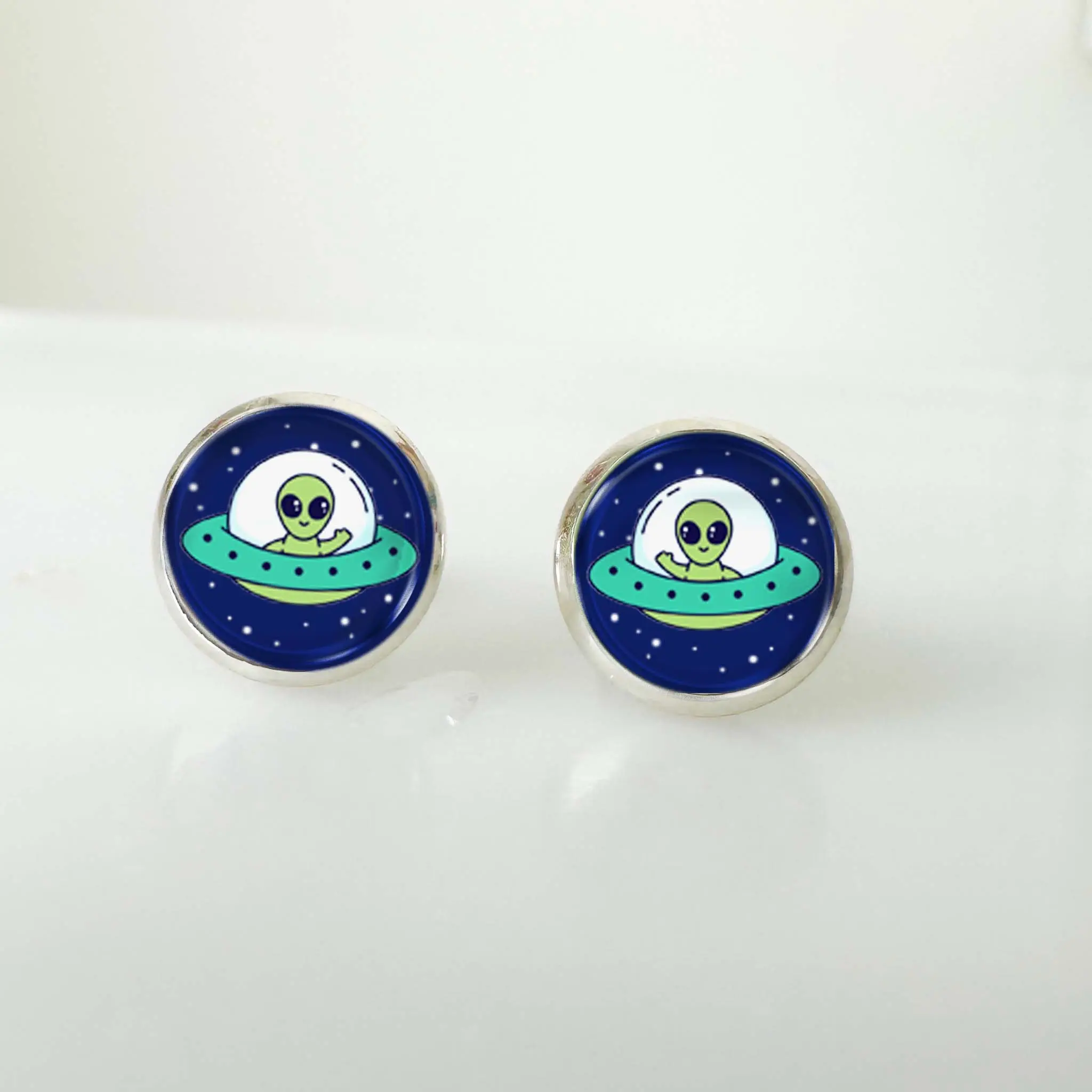 Alien UFO Stud Earrings
