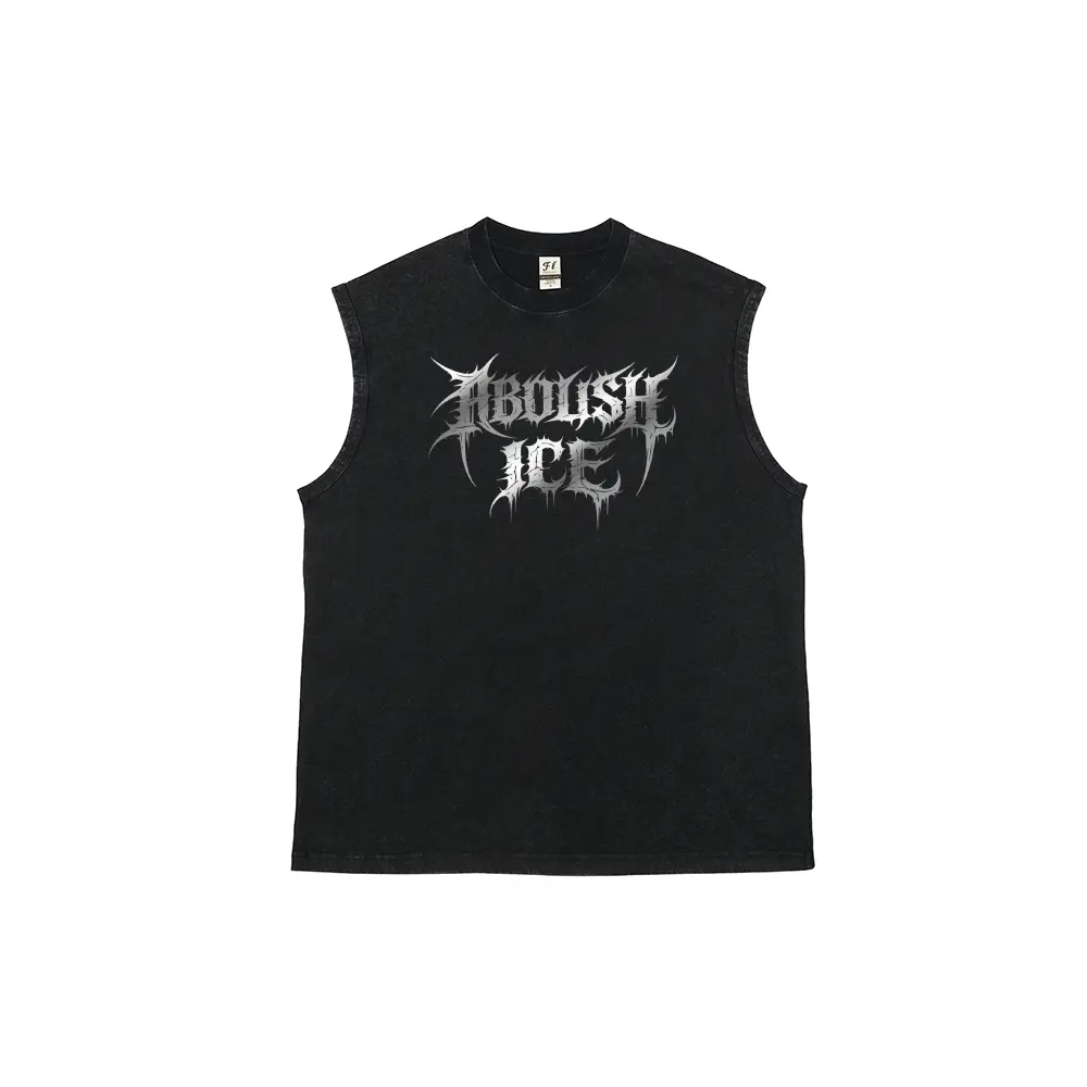 Men's Streetwear Tank Top in Soft 100% Cotton, Vintage Washed Distressed Sleeveless Top with a Casual Loose Fit, Menswear, Breathable, Fabric