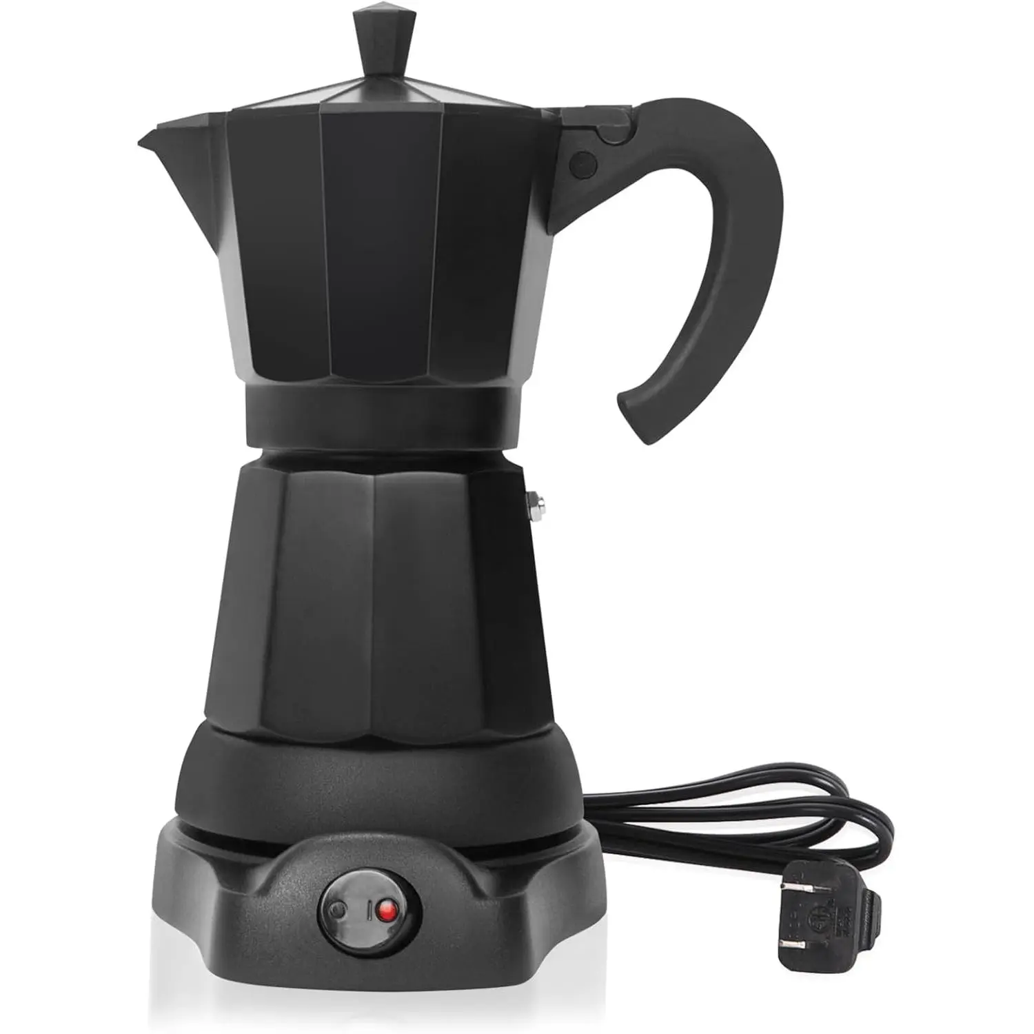 Cafetera Espresso Maker, 6 Cup Portable Coffee Machine, 300ml Portable Cafeteras Electricas Modernas, Electric Moka Pot with Detachable Base & Overheat Protection, Coffee Gift for Home Travel