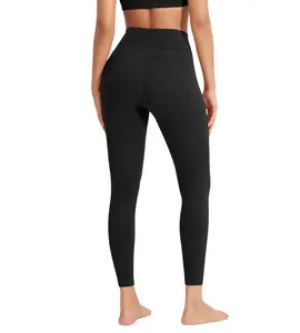 ODODOS ODCLOUD Crossover 7/8 Leggings for Women 25" / 28" Buttery Soft V Cross Waist Lounge Yoga Pants Sportswear Bottoms Sports Trousers All Seasons with Back Pocket & Gusseted Crotch