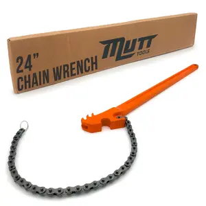 Chain Wrench 24 Inch - Heavy Duty Chain Pipe Wrench with I-Beam Handle for Large Pipes & Oil Filters