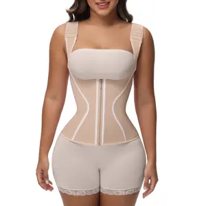 SHAPSHE Women's Corset Waist Shapewear Adjustable Hooks & Straps Hourglass Girdle Workout Bodysuit for Comfort & Style