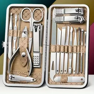 1set Stainless Steel Professional Manicure & Pedicure Set - Nail Care Tool, Odorless, Precision Trimming & Shaping Kit with Cuticle Nippers, Clippers, Files & Grooming Tools for Fingernails and Toenails - Perfect for Home or Travel