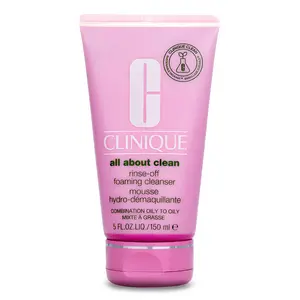 Clinique Rinse Off Foaming Cleanser Face Wash  Combination Oily-to-Oily skin types, 5.0 Ounce