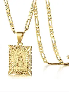 Fashion Initials Pendant Necklace, Stainless Steel Jewelry for Party, Daily Clothing Decor, Trendy All-match & Exquisite Jewelry for Birthday Gift