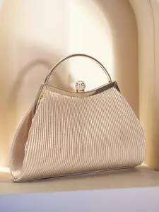 Elegant pleated texture evening clutch handbag, women's clutch, with detachable shoulder strap for crossbody carry, wallet, studded round clasp, perfect for weddings, parties, banquets, Handheld Bag, Crossbody Clutch Purse, Fashionable Handbag