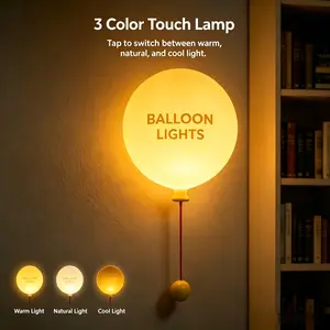 UFORU Cute Balloon Night Light, Wall Mounted LED Lamp with Pull Cord Switch, Creative Nursery Wall Light, Aesthetic Room Decor, Perfect Birthday Gift for Kids, Toddlers & Girls | DealsForYouDays