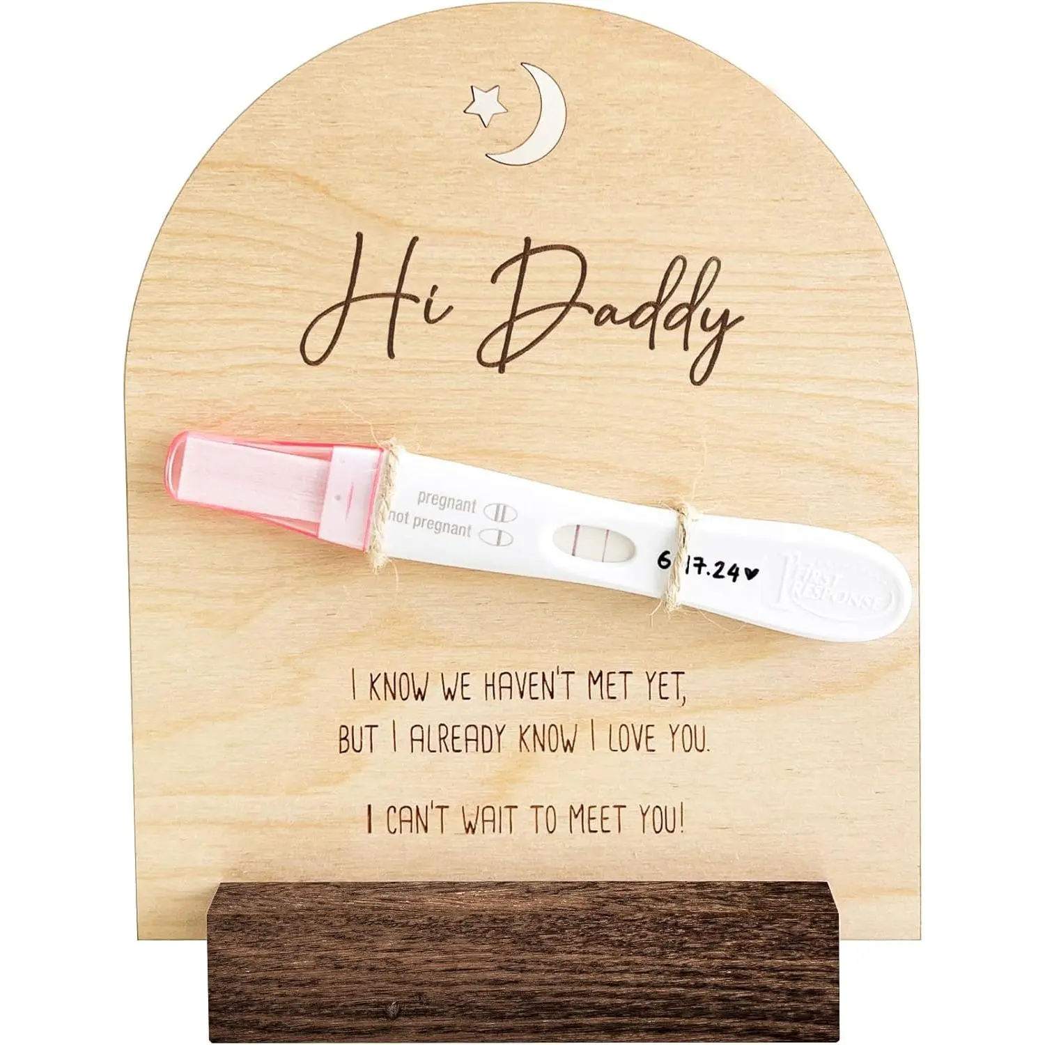 Pregnancy Announcement For Dad- Hi Daddy Pregnancy Test Keepsake Wooden Sign- Baby Surprise Announcement Ideas, Pregnancy Reveal To Husband, Daddy To Be Gifts