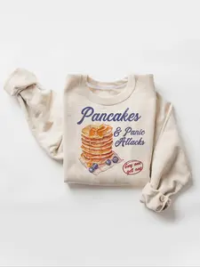 Pancakes and Panic Attacks Sweatshirt - Funny Mental Health  - Womens Mental Health Sweatshirt - Womenswear Pullover Prints