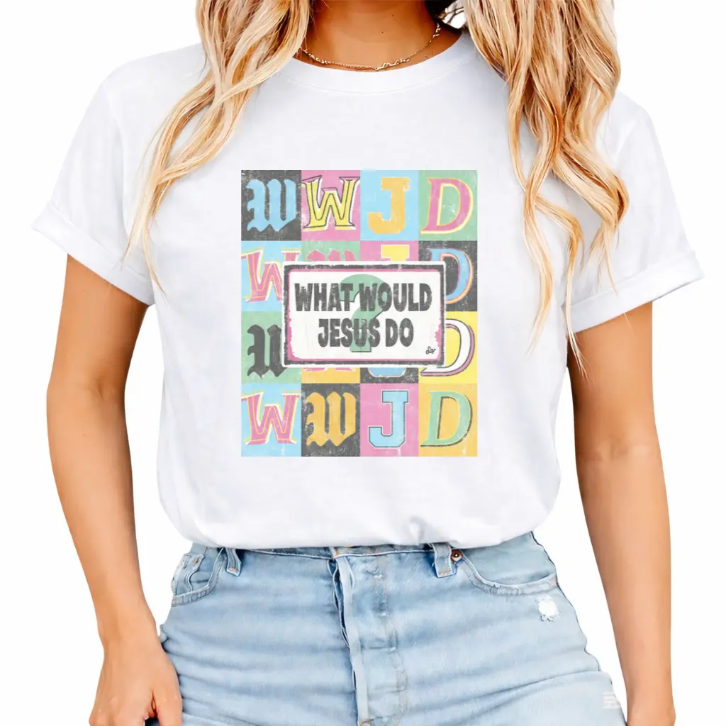 what would Jesus do T-shirt, Vintage Jesus Shirt, Cotton Womenswear, Religion T