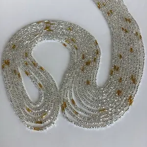 Silver and Gold Waist Beads - Silver and Gold Color, Adjustable Design, Versatile for Various Occasions