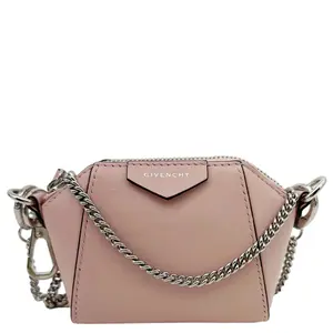 Pre-owned GIVENCHY Leather Shoulder Bags Antigona Baby Shoulder Bag Pink
