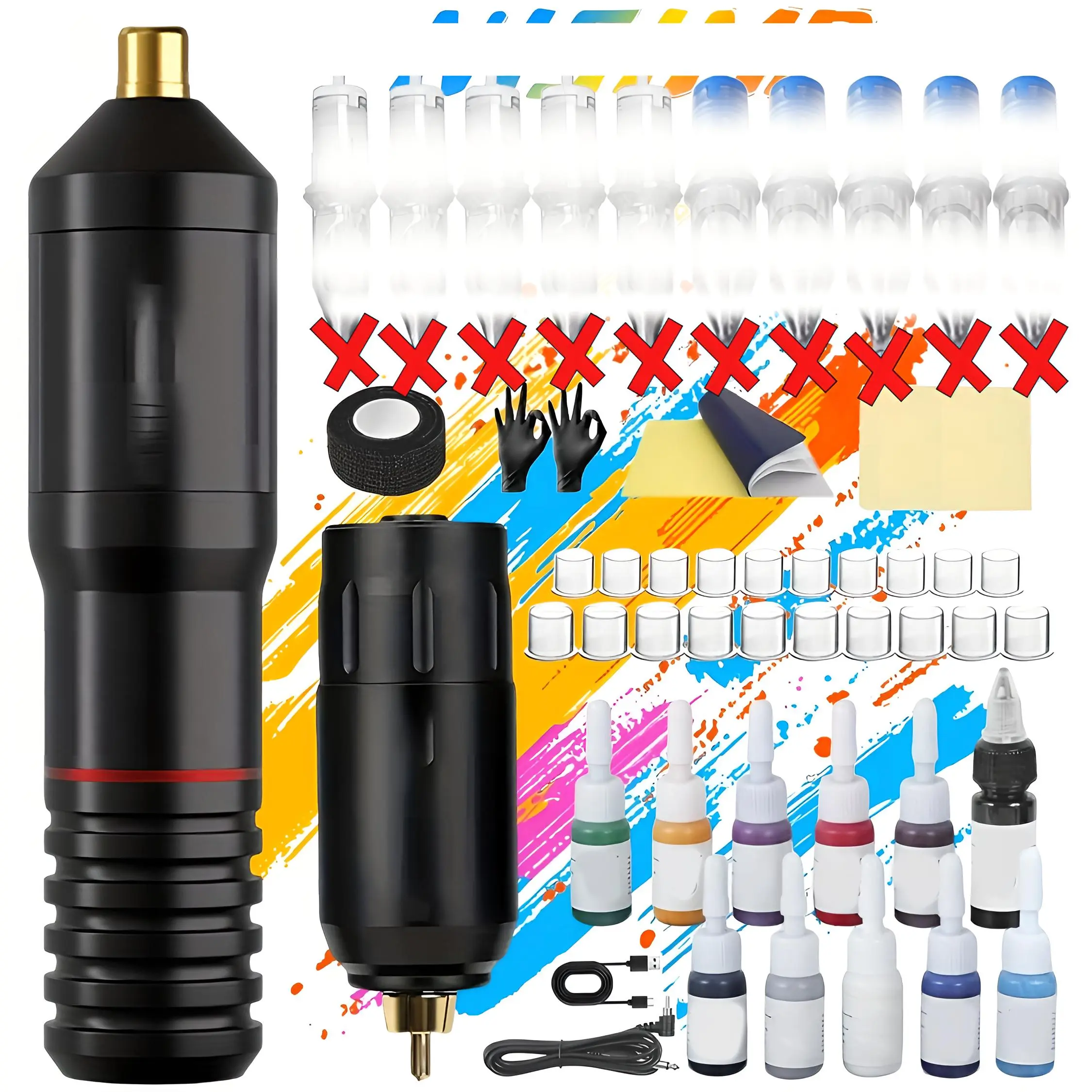 Wireless Rotating Art Pen Set, includes 10 fluid-tip pens—a complete set of professional DIY tools designed specifically for boyfriends and male artists