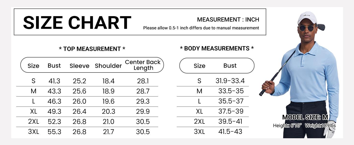 COOFANDY Men's Long Sleeve Polo Shirts Quick Dry Moisture Wicking Lightweight Golf Shirts Casual Collared Shirt