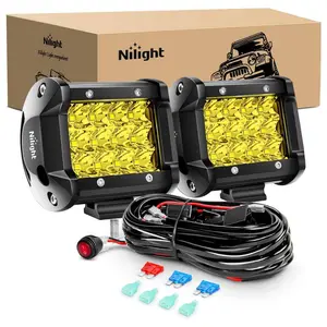 Nilight Led Light Bar 2PCS 4 Inch 36W Amber Triple Row Spot LED Light Bar 3600LM Waterproof Led Off Road Lights with 16AWG Wiring Harness  dealsforyoudays